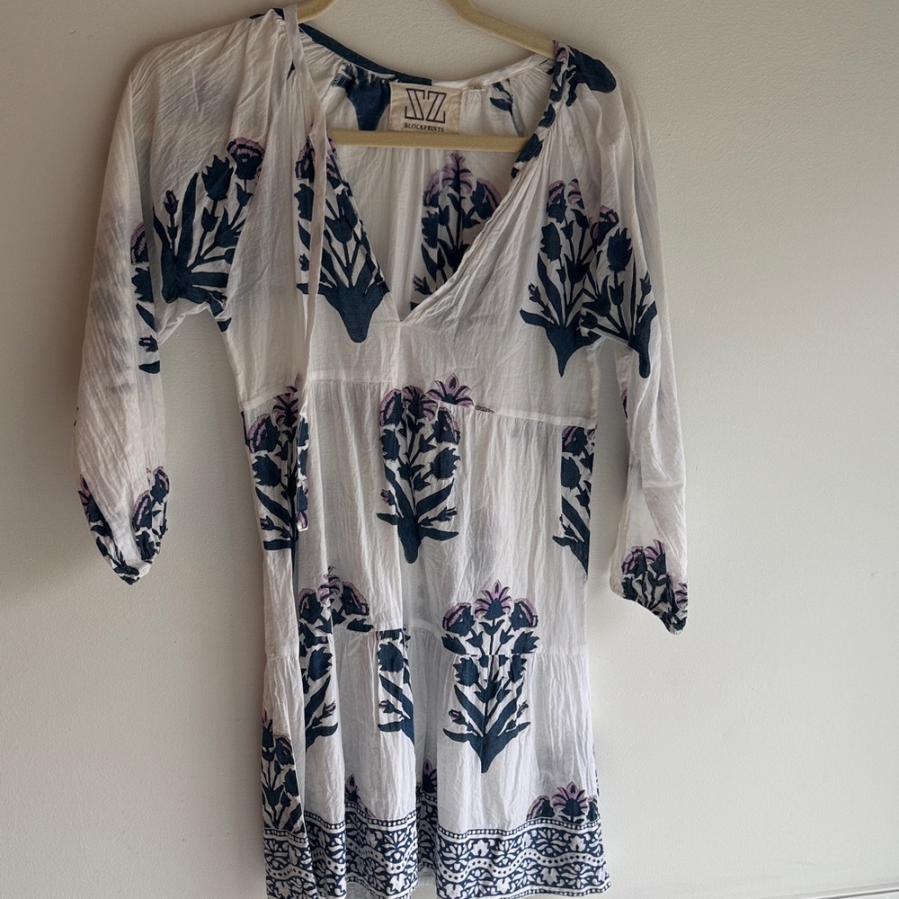 Boho Floral V-Neck Swim Coverup